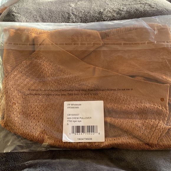 Free People H2O Crew Pullover In Tiger Eye - Picture 6 of 7